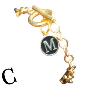 bite & pout "C" Charm Toggle Bracelet